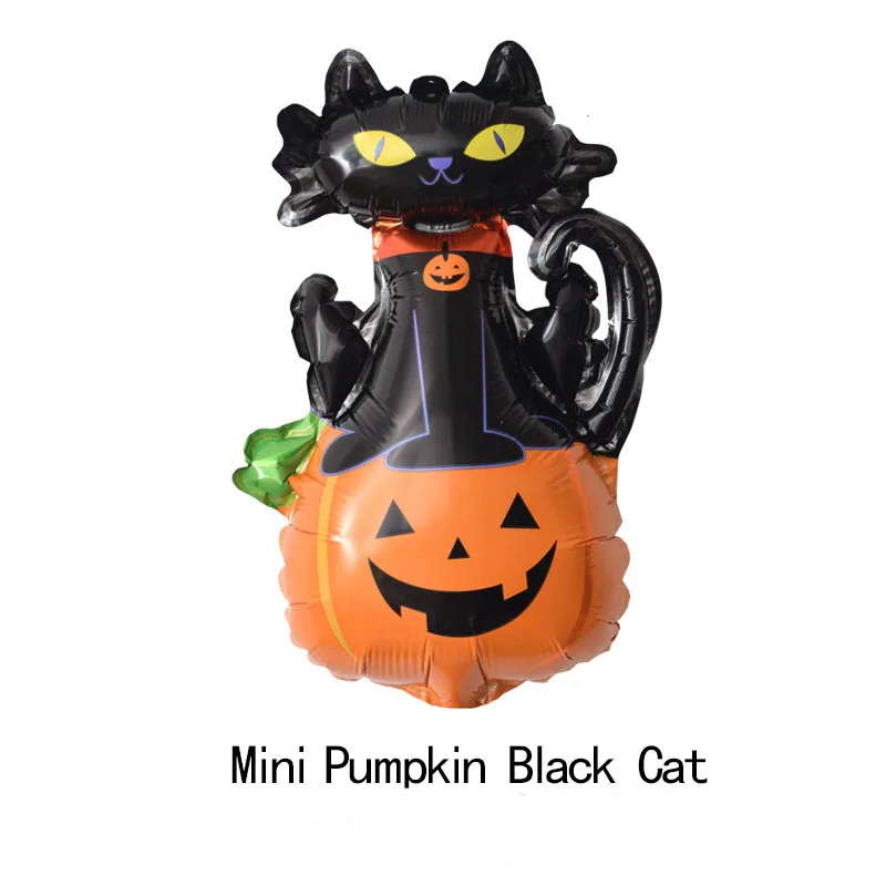 mini pumpkin cat 10 шт Мини Рождественские шары с утолщённой меховой опушкой, Globos Хэллоуина украшения, воздушные шары и снеговиком Лось Санта Клаус надувной шар игрушки - Цвет: mini pumpkin cat