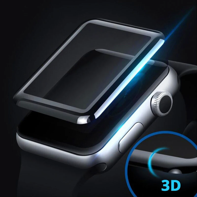 Полное покрытие закаленное стекло для Apple watch 3D изогнутая поверхность пленка 38 мм