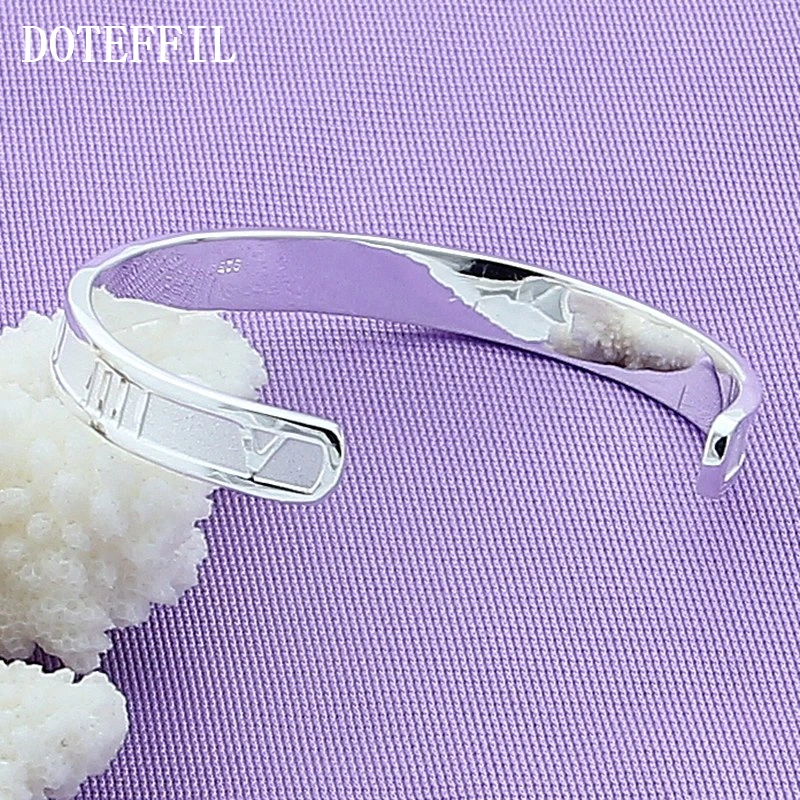 DOTEFFIL Стерлинговое Серебро 925 пробы 8 мм римские цифры браслет для женщин