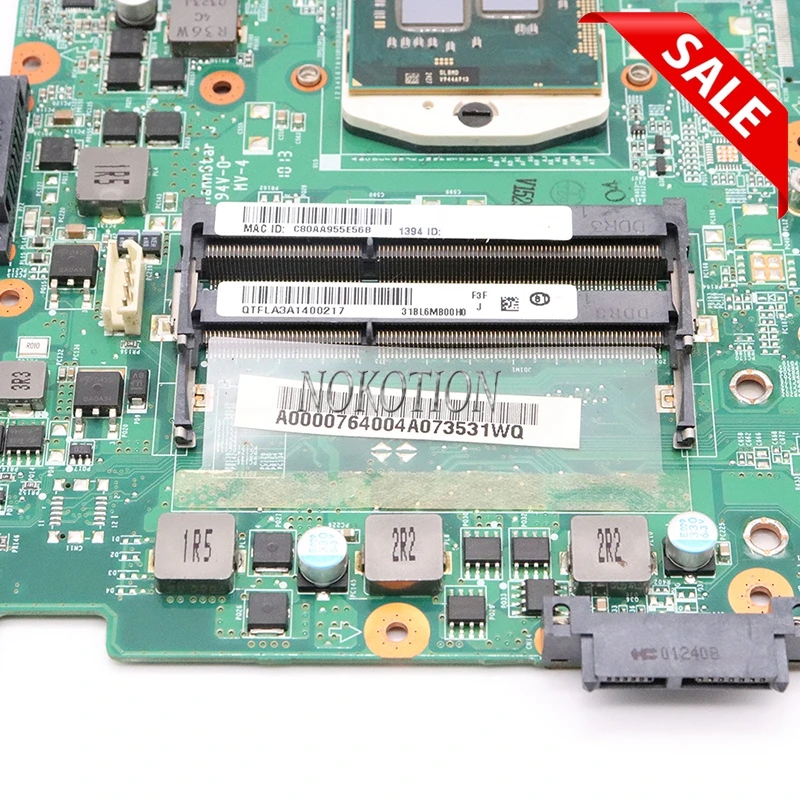 Материнская плата NOKOTION DABL6DMB8F0 A000076400 для ноутбука Toshiba satellite L650 L655 материнская HM55