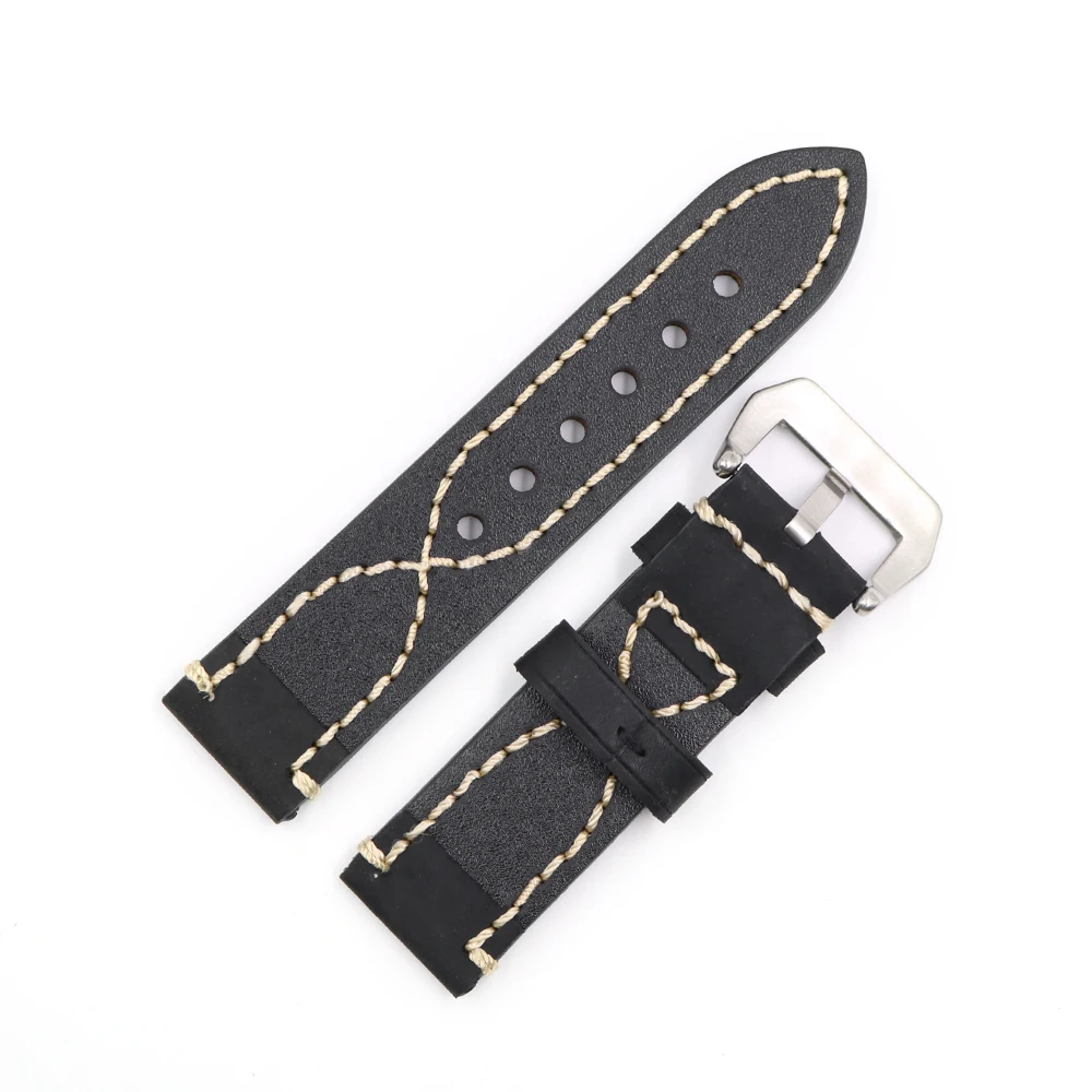 CARLYWET20 22 24 26mm Black Thick Strap Watch Band For Tag CARRERA Omega Montblanc Panerai Daytona Submariner Tissot | Наручные часы