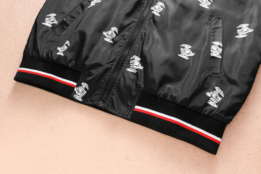 

New 19ss Men Rib Sleeve Classic animal stripes Fashion High couple Baseball Coats & Jackets Abstract digital coat Motor #J3