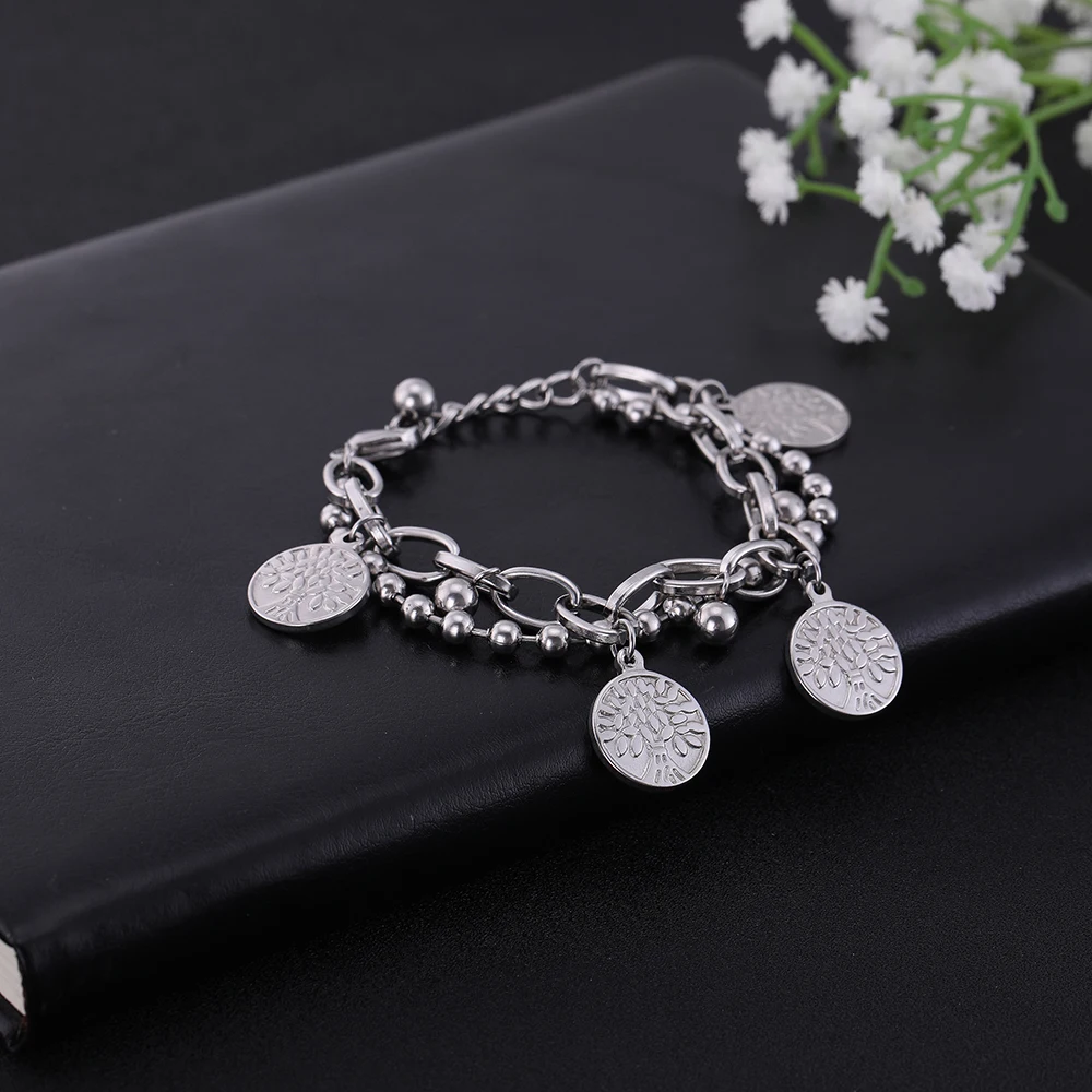 Нержавеющая сталь Skyrim Древо жизни Шарм мужской браслет Для Женщин серебряные