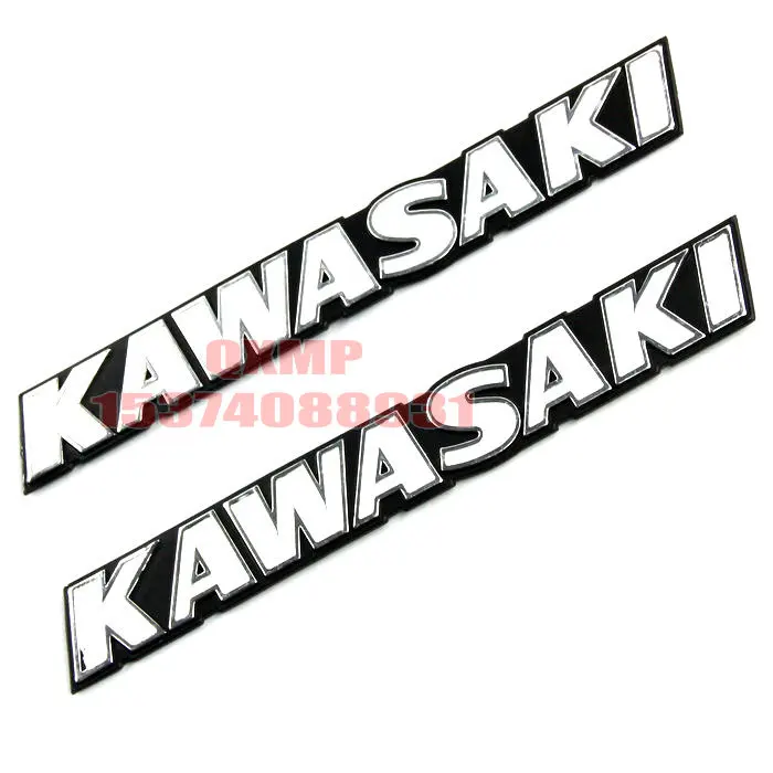 For Kawasaki motorcycle decals aluminum white letters labeling retro car Stickers Free Shipping | Автомобили и мотоциклы