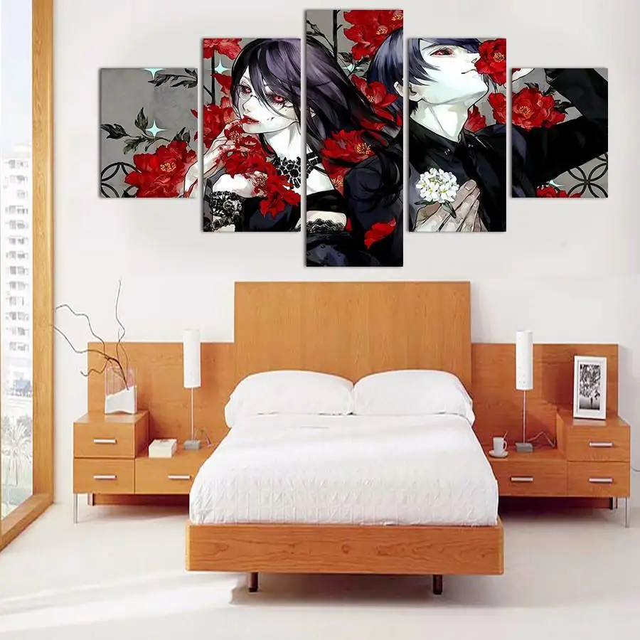 Modern Home Wall Decor Canvas Picture FIGHTER JET SOARING HIGH ON THE BLUE SKY - 5 PIECE CANVAS Print Painting | Дом и сад