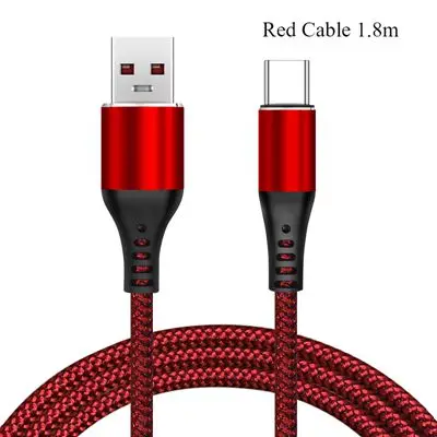 Red Cable 1.8m GREENPORT кабели для мобильных телефонов USB C кабель для Xiaomi Redmi Note 7 5A Быстрая Зарядка Синхронизация данных usb type C кабель для huawei P20 Pro - Цвет: Red Cable 1.8m