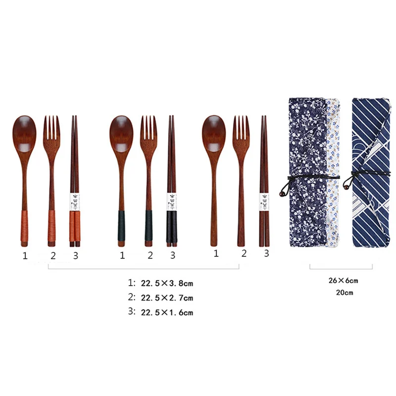 3 шт./комплект деревянные палочки для еды ложка вилка | Дом и сад