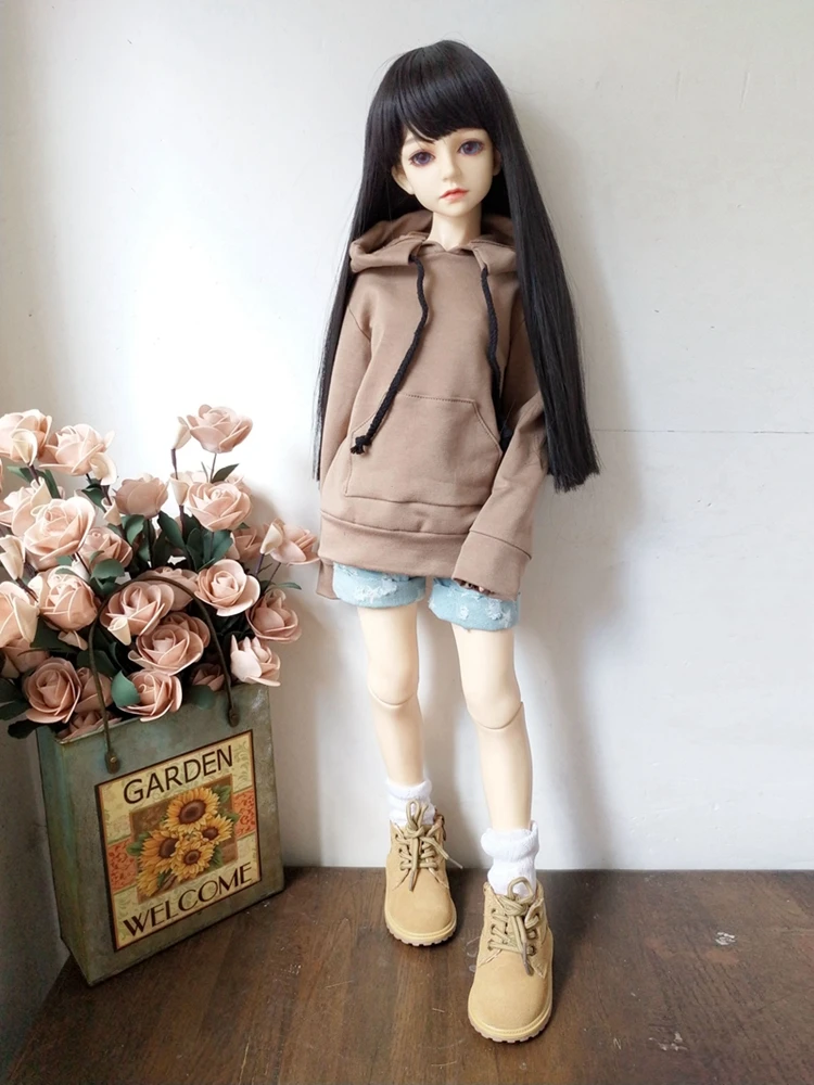 T02-X547 Blyth кукольные одежда 1/3 1/4 bjd 1/6 мягкого плюша; аксессуары для куклы свитер рваные джинсовые шорты 2 шт./компл