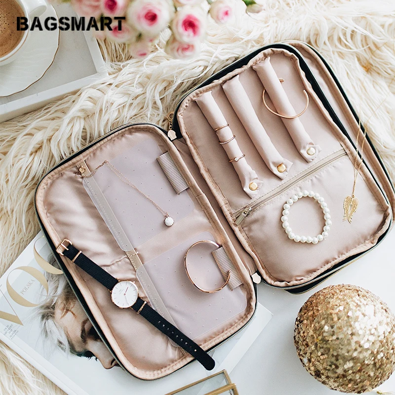 BAGSMART дорожная женская сумка для ювелирных изделий Двухслойное ожерелье