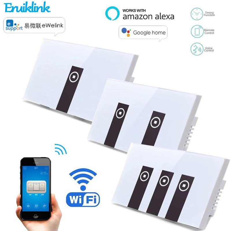 

Настенный выключатель eWelink, с поддержкой Wi-Fi, 1/2/3 клавиши