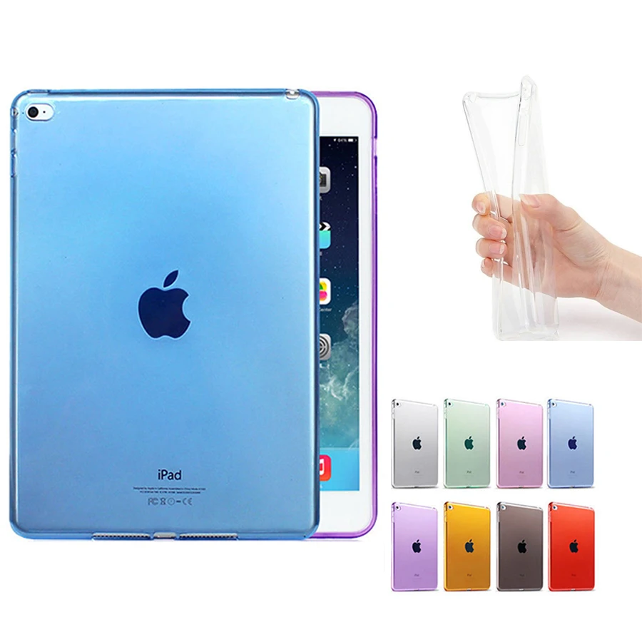 Новый однотонный Чехол для iPad 9 7 2017 мягкий прозрачный чехол из ТПУ A1822 A1823 защитный