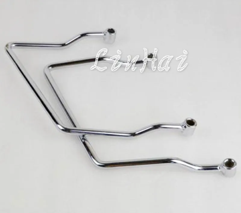 Хромированная стальная сумка для седла Опорный кронштейн подходит Yamaha V Star XVS