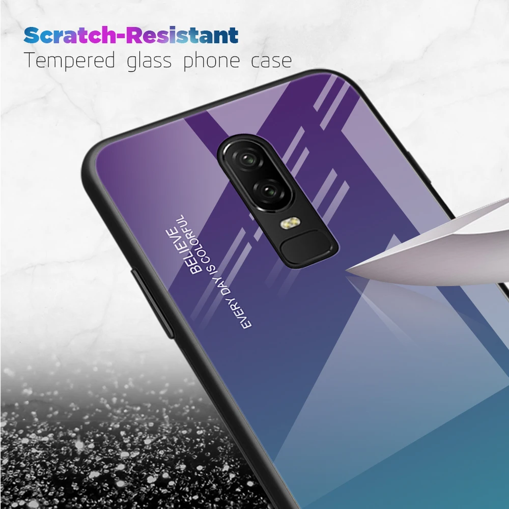 Чехол для телефона Oneplus 6 T чехол с градиентом из закаленного стекла Oneplus6 Oneplus6T Capa