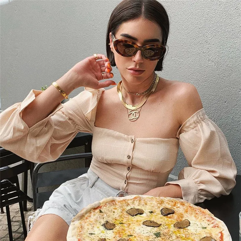 

2019 Women Summer T Shirts Off The Shoulder Tops Casual Fashion Clothing Sexy Long Sleeve