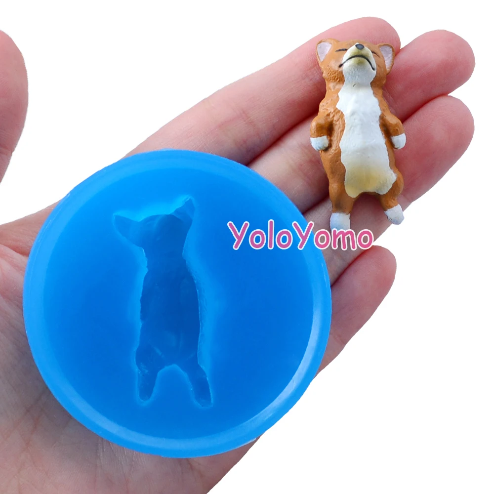 D570YL 40 8 мм 3D корги собака силиконовая форма-животная форма для десерта украшения