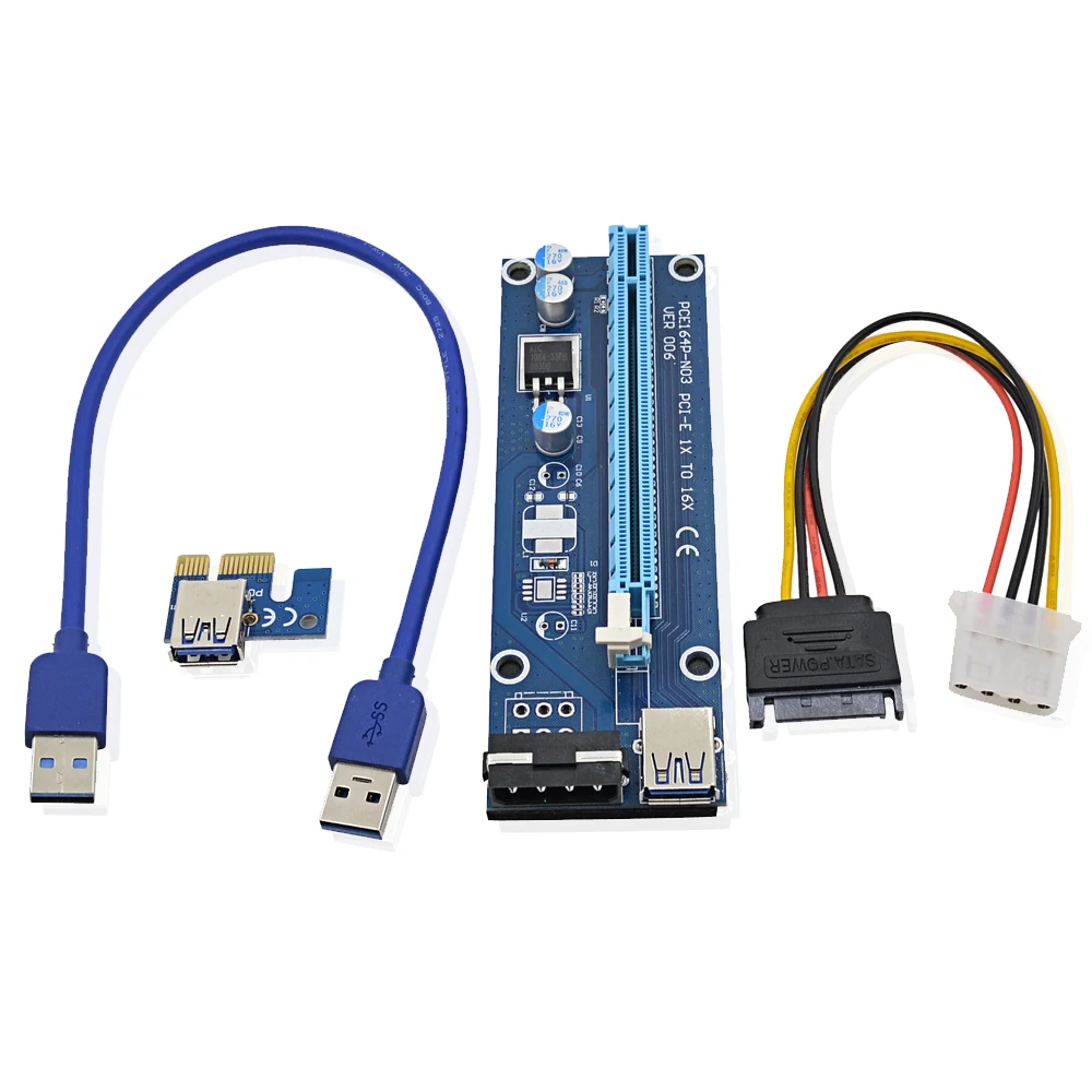 CHIPAL 10 шт. регулятор трубки 30 см PCIE PCI-E 1X к 16X Riser Card + USB 3 0 кабель для передачи данных