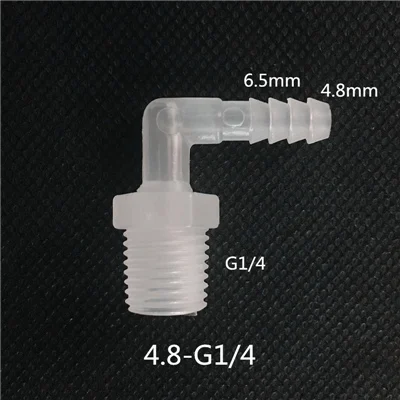 4.8mm-G1l4 1 шт. 1/" 1/4" 3/" резьба пластиковые шланговые коленчатые соединители до 3,9 мм-11,1 мм для аквариума воздушный насосная труба - Цвет: 4.8mm-G1l4