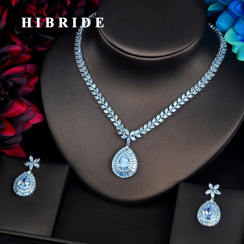 HIBRIDE элегантные Уникальные Ювелирные наборы AAA CZ для женщин красивые комплекты с