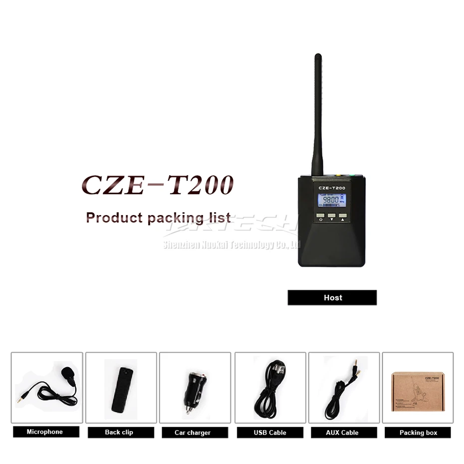 CZE T200 CZERF PLL стерео FM передатчик 0 2 Вт моно мини радиостанция для трансляции с