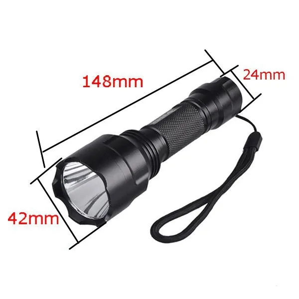 TopCom C8 тактический светодиодный фонарик 18650 Cree высокой Мощный вспышка света Портативный Torch Light лампа супер длинный выстрел велосипед стрелять