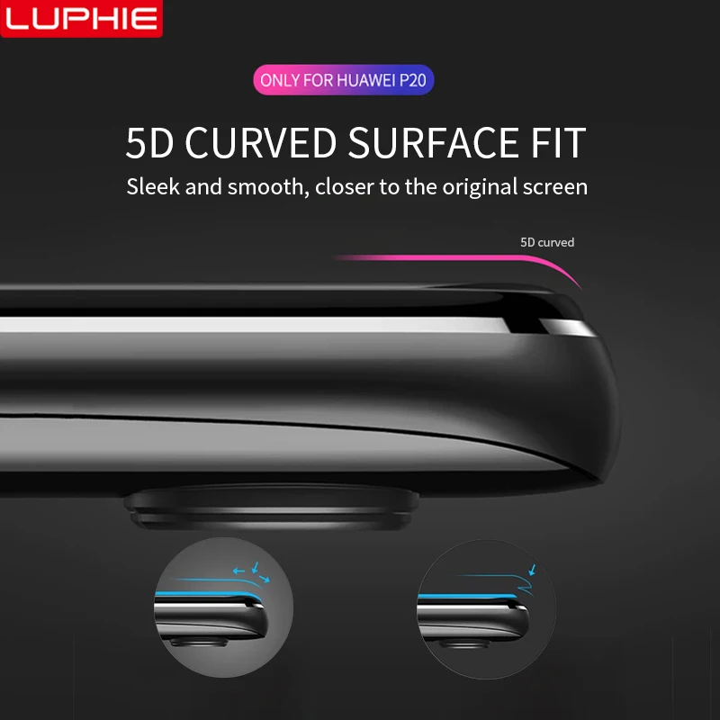 LUPHIE 5D полное клеевое покрытие из закаленного стекла для huawei P20 Pro P20 Lite Защитное стекло для экрана для huawei mate 10 Pro стеклянная пленка