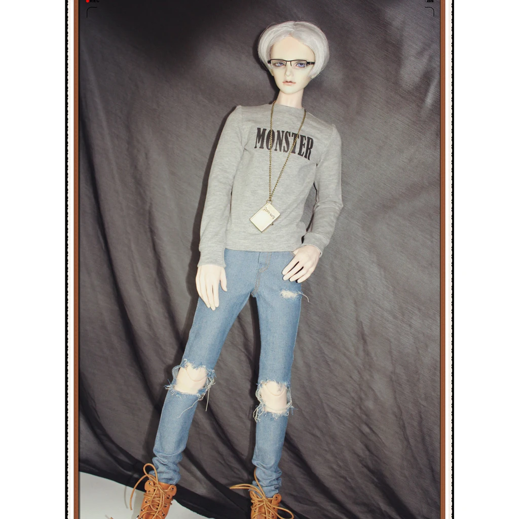Мода 1/3 BJD футболка с длинным рукавом рваные джинсы комплект одежды аксессуар для
