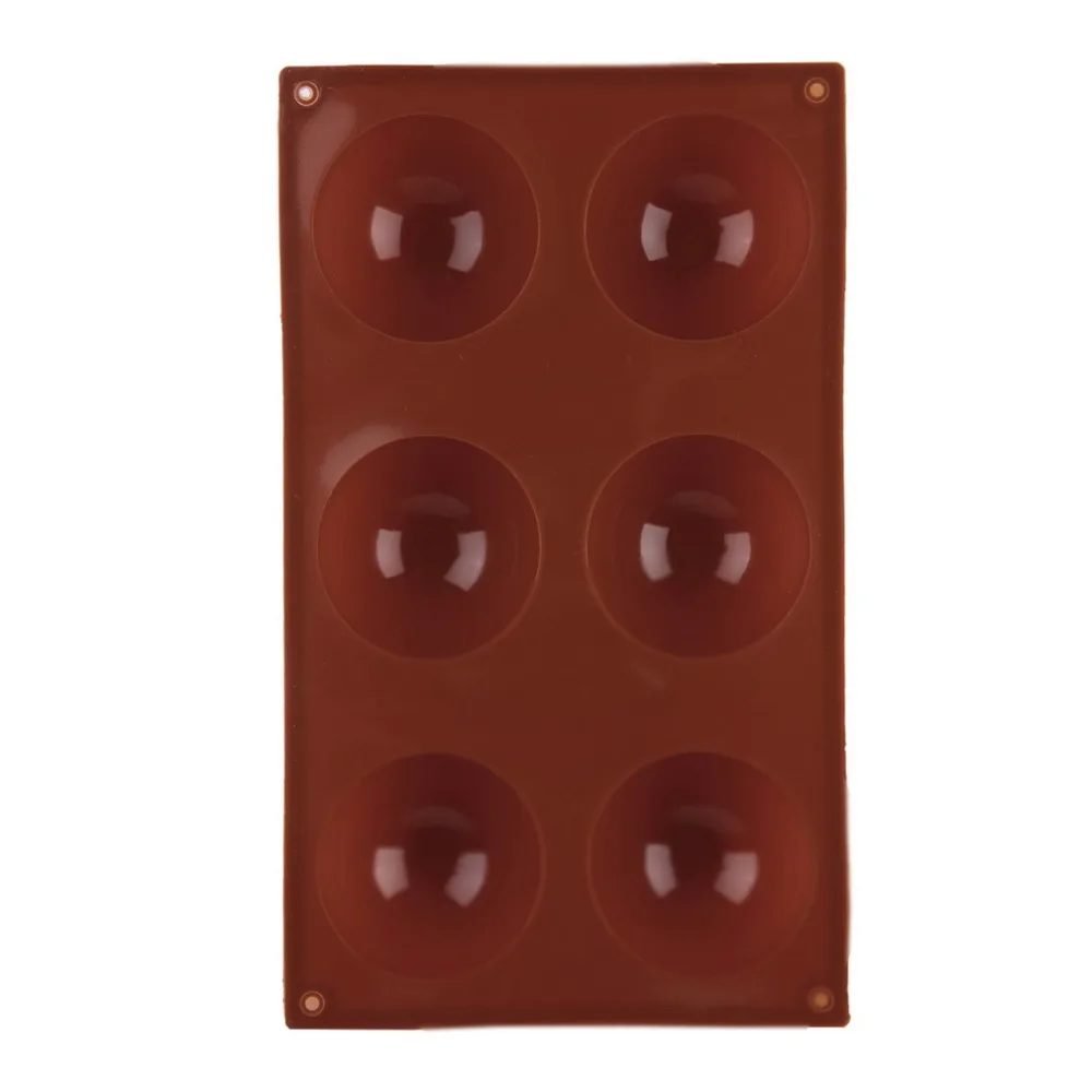 6 Cavity Silicone Cake Mold 2.5 Dia Half Ball Sphere Dessert Muffin Pastry Jello Pan Bakeware | Дом и сад