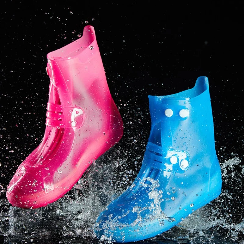 Women and Man PVC Integral Mould Waterproof Reusable Rain Shoes Covers Rain Boot Anti-skid Wear Outdoor Shoes Covers LP262