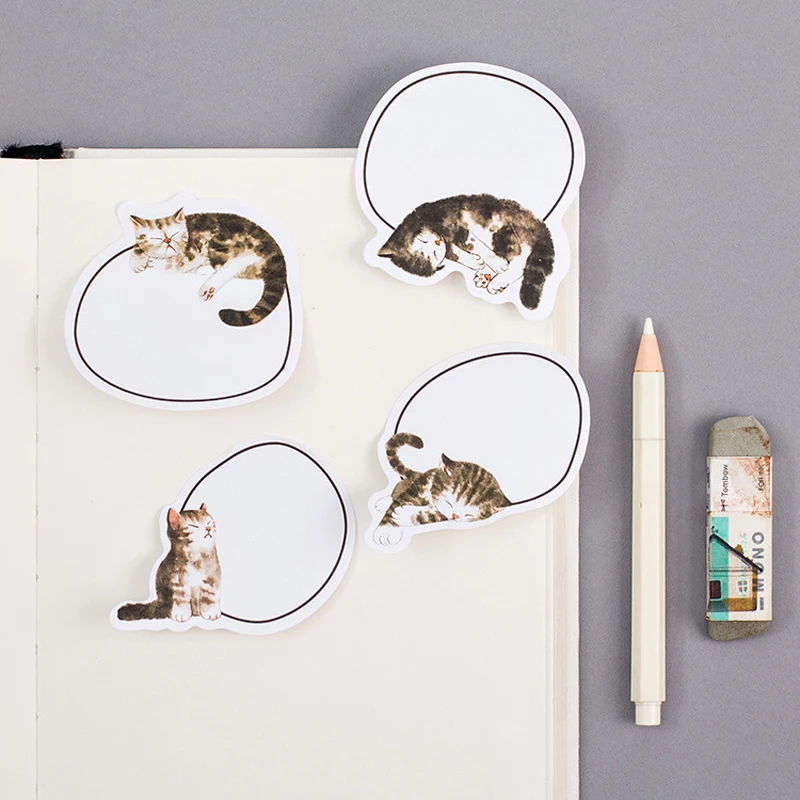 Kawaii Cat sleeps animal наклейки memo pad фотоальбом декоративная бумага Стикеры pet DIY Липкие