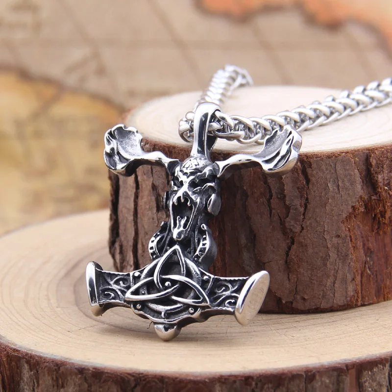 316 из нержавеющей стали викингов ожерелье с подвеской в форме оленя руной Odin fit man