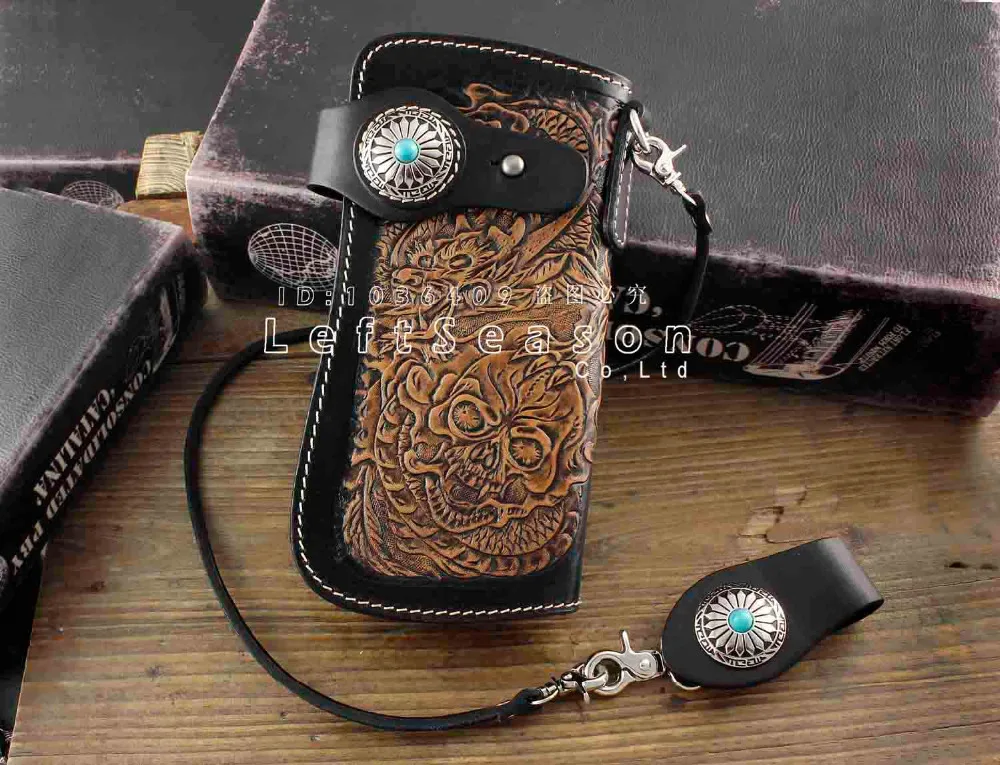 Кошелек ручной работы из кожзаменителя с длинной цепочкой | Багаж и сумки