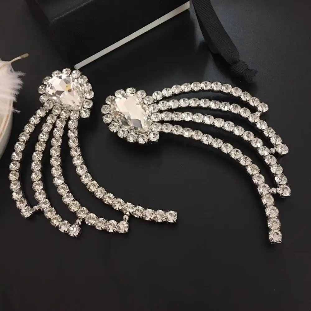 2019 модные роскошные брендовые новые Кристальные преувеличенные серьги Женская