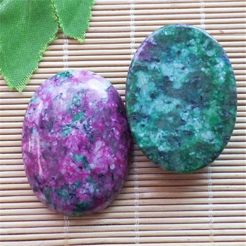 (2 шт./лот) оптовая продажа натуральный Ru by Fuchsite овальный кабошон 40х30х8 мм