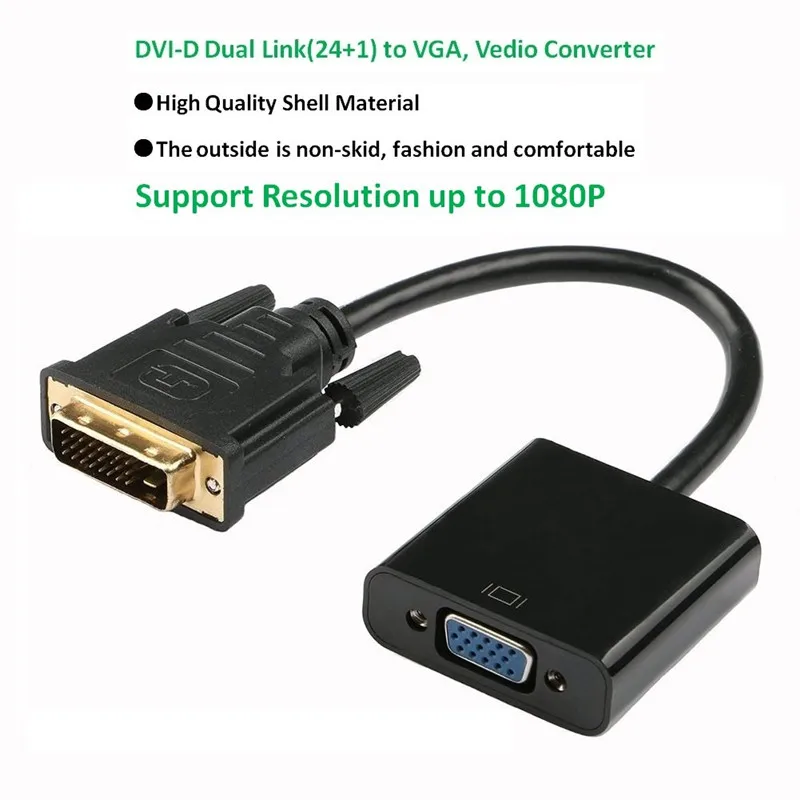 Адаптер DVI VGA для монитора ПК активный 1080P D 24 + 1 в видео кабель конвертер (M/F
