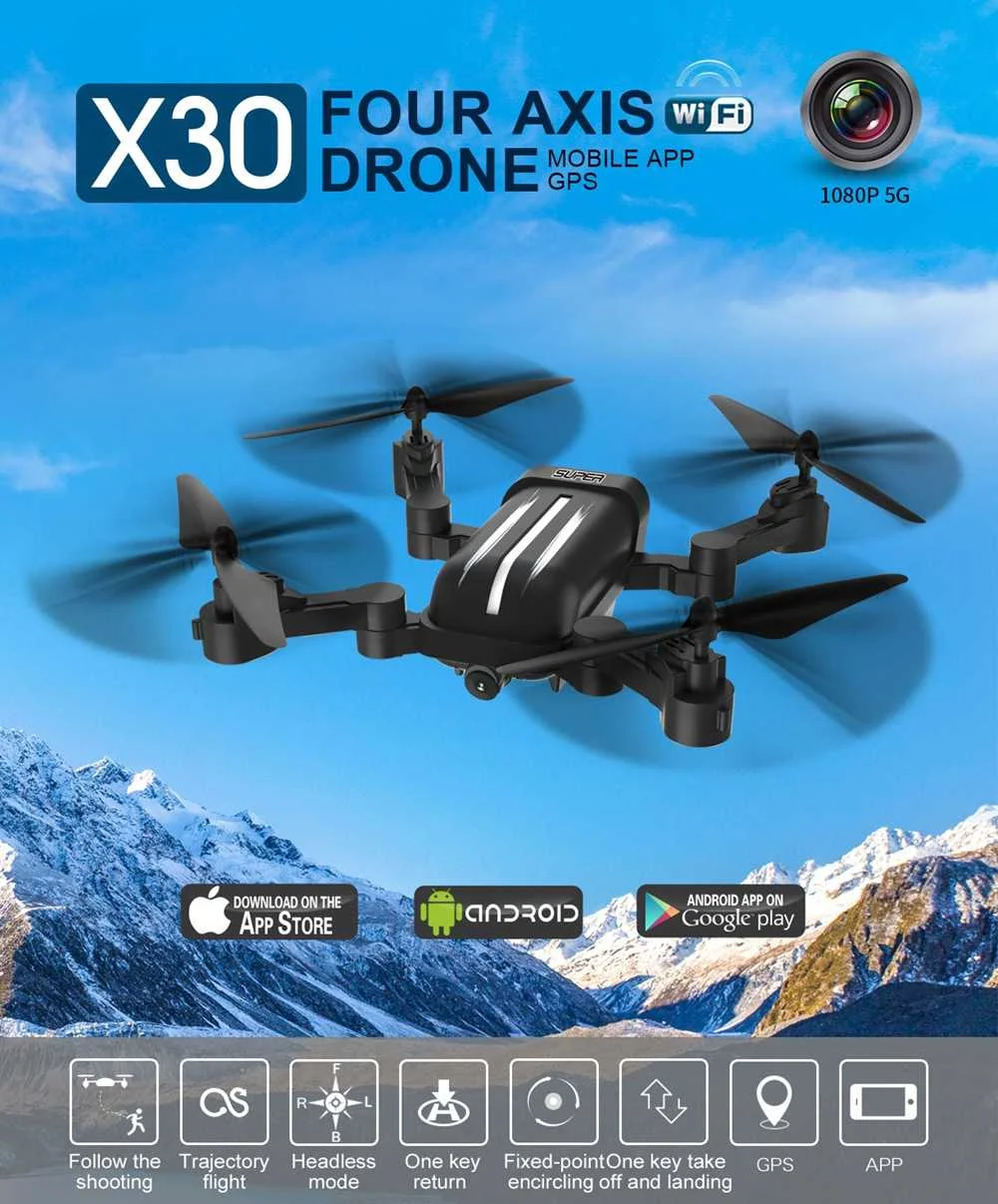 BAYANGTOYS X30 gps дрона с дистанционным управлением 5G, Wi-Fi, 1080 P с видом от первого лица 8MP HD Камера Широкий формат Follow Me(следуй за мной) складной Дрон RC Дрон Квадрокоптер RTF