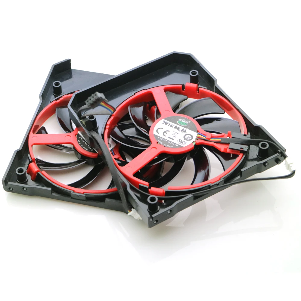Вентилятор VGA для XFX R9 380 380X 370 370X RX460 560 4Pin 2 шт./лот|Кулеры и системы охлаждения