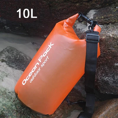 10L Водонепроницаемая сухая сумка, полупрозрачная спортивная сумка для хранения, для пляжа, каноэ, каякинга, рафтинга, лодок, рыбалки, пеших прогулок, кемпинга - Цвет: 10L