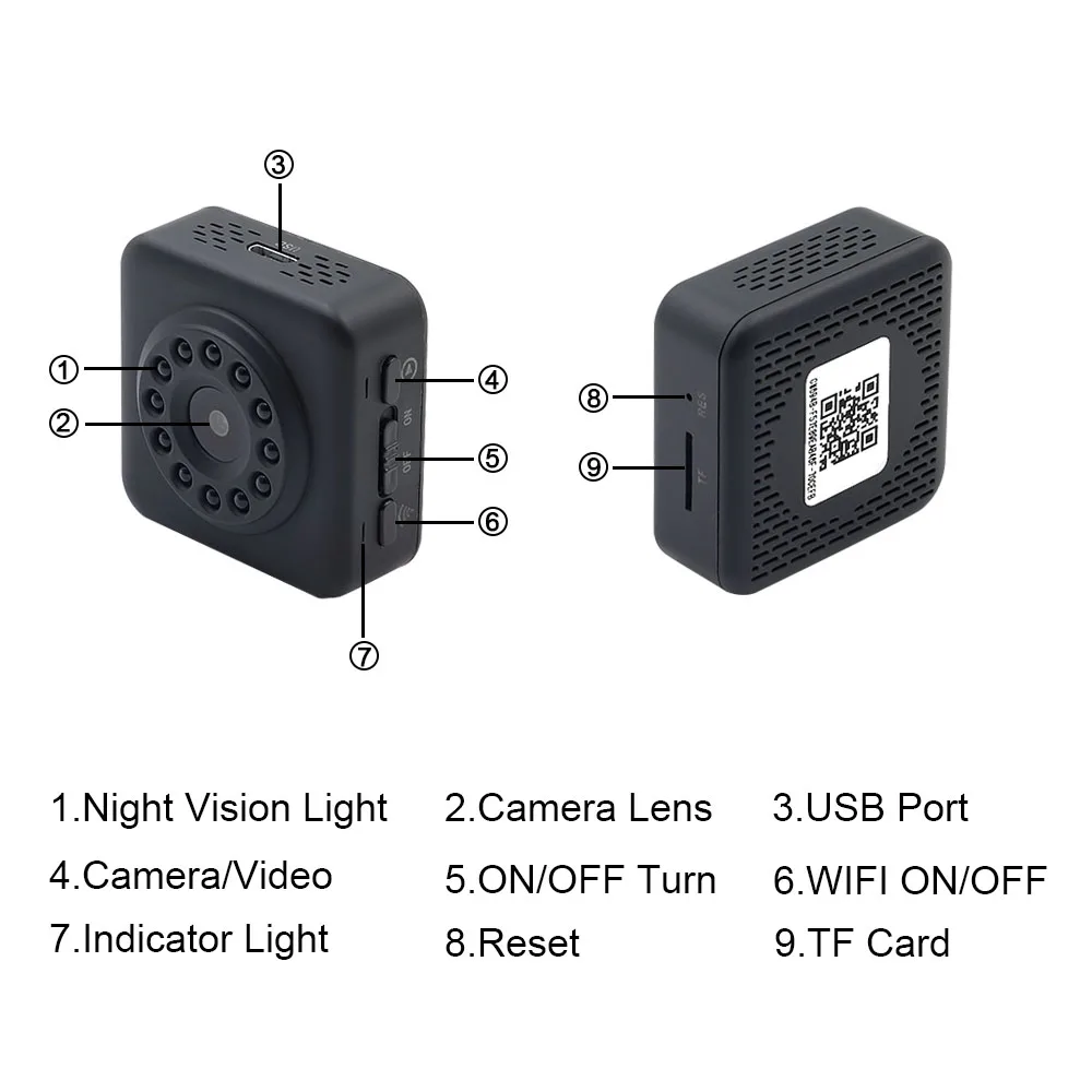 WIFI микро камера HD 1080P ночное видение и датчик движения Домашняя безопасность