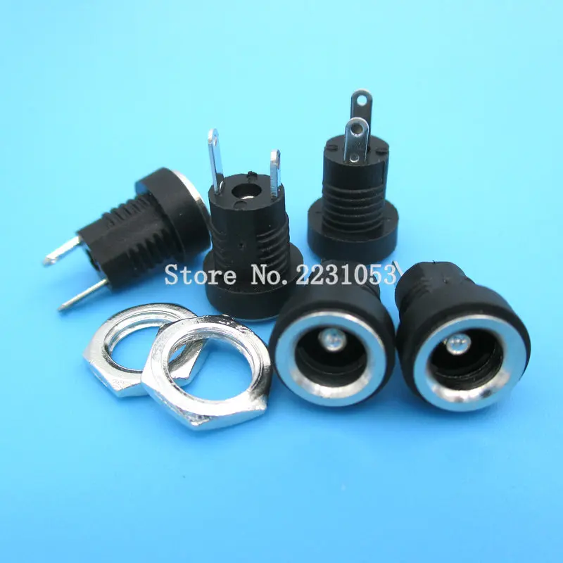 

10 шт./лот DC022B 3A 12v DC разъем источника питания, Женский панельный разъем, 5, 5 2,5 мм Штекерный адаптер, 2 контакта 5,5*2,5