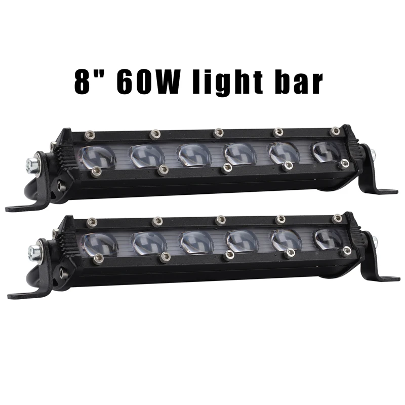 Ультратонсветильник Однорядный прожектор для внедорожника 1 шт. 8 дюймов 60 Вт 6000 К