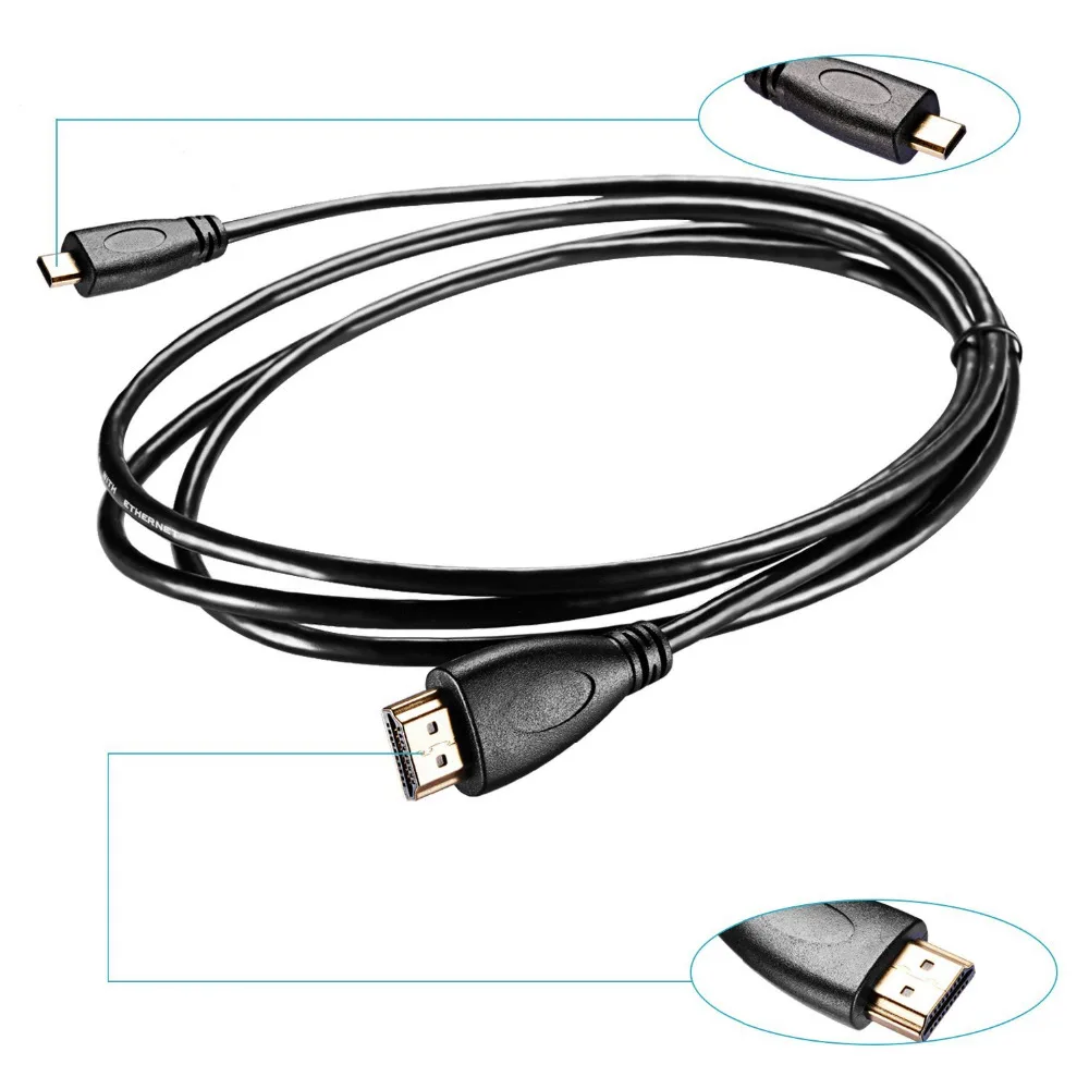 1 8 м Micro HDMI к кабель Высокоскоростной HDTV Кабель-Поддержка Ethernet 3D 4K и Panasonic GH4 камера