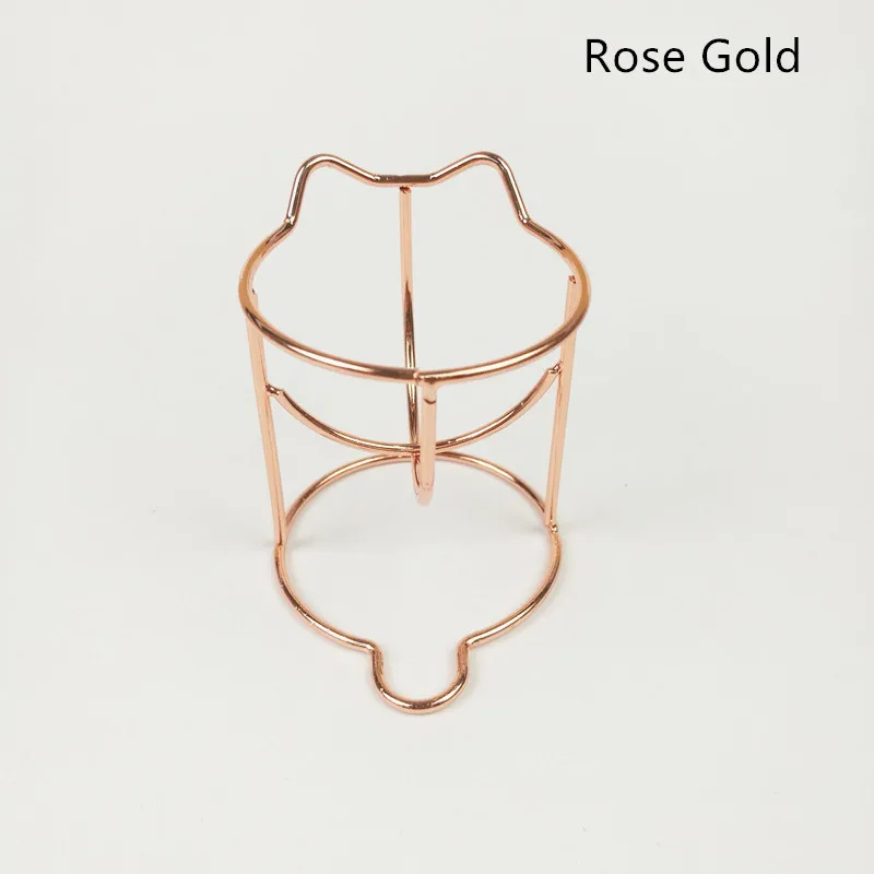 Rose Gold 1 шт. держатели для спонжей для макияжа, косметическая пуховка, демонстрационная подставка в форме тыквы, Губка из сплава для яиц, держатель для сушки, подставка для пуховка для макияжа - Цвет: Rose Gold