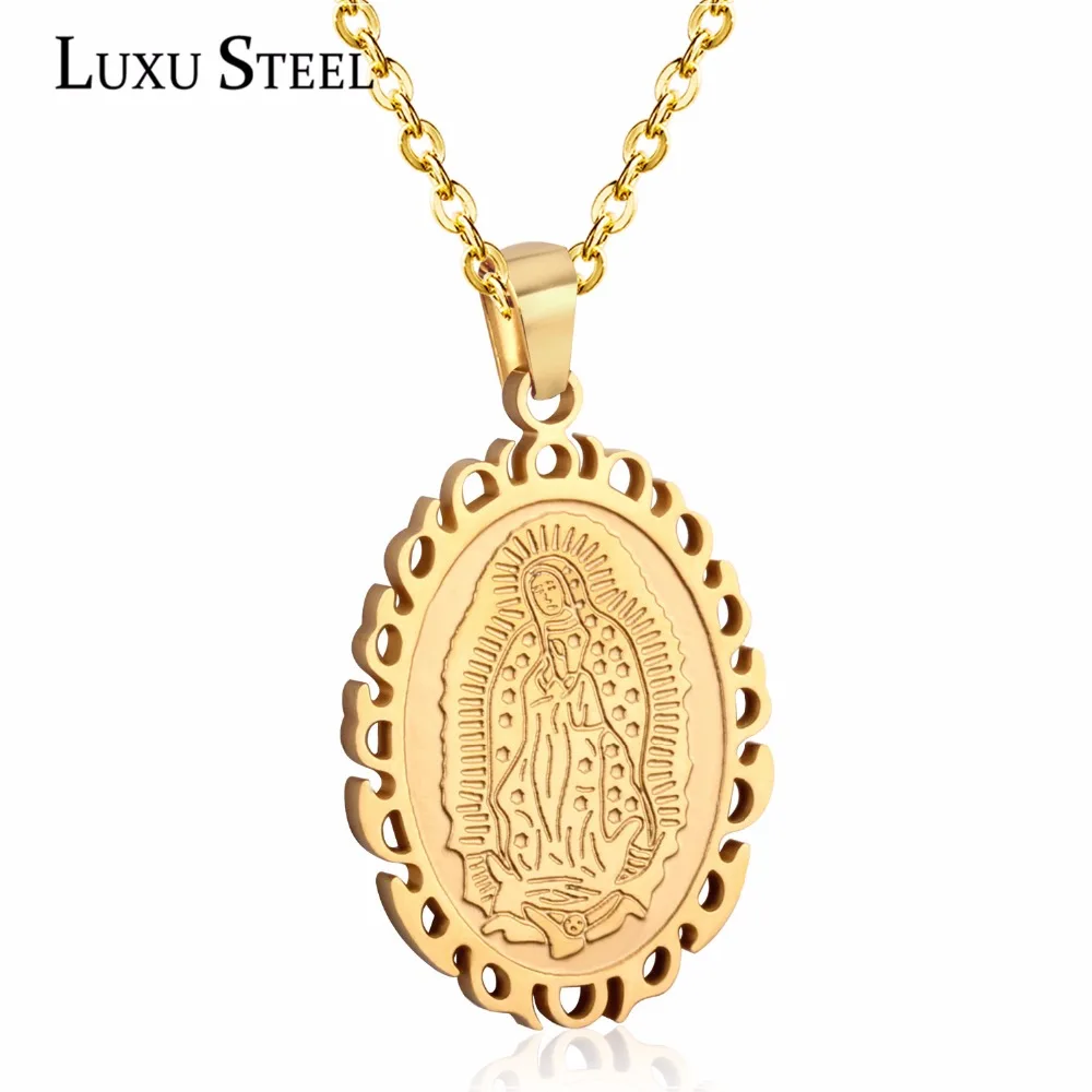 Модные ювелирные изделия LUXUSTEEL подвески с изображением Богородицы ожерелья из