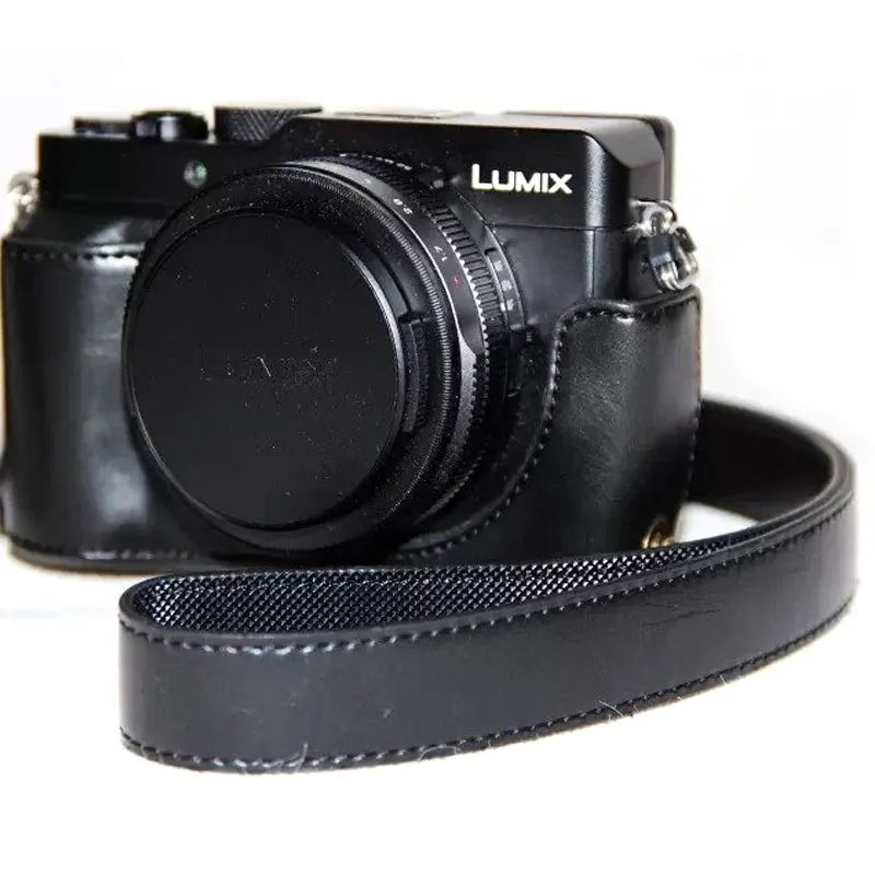Чехол из искусственной кожи для камеры Panasonic lx100 LUMIX LX100 DMC-LX100 с кожаным ремешком на