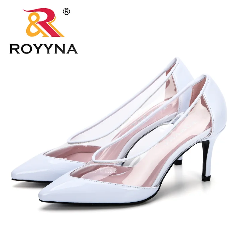 

ROYYNA 2019 New Designer Style Women Classic Stiletto High Heels Ladies Sexy Sanke Patern Pointed Toe Pumps Comfort Dress Shoes
