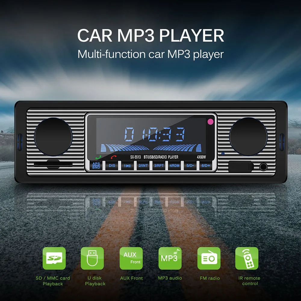Автомобильный радиоприемник Onever 1 Din Bluetooth Aux SD USB MMC MP3|car radio player|car radiobluetooth car |