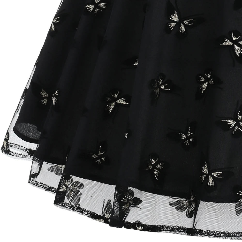 CosMera 2018 модное Сетчатое платье с принтом бабочки круглым вырезом без рукавов