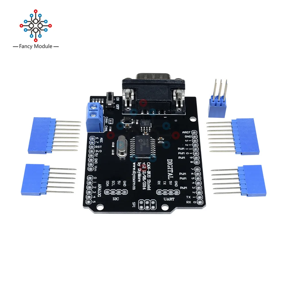 SPI MCP2515 EF02037 подключению CAN-шины щит контроллер SPI 9 контактов Стандартный Sub-D плата расширения Модуль DC 5 V-12 V высокоскоростной для Arduino