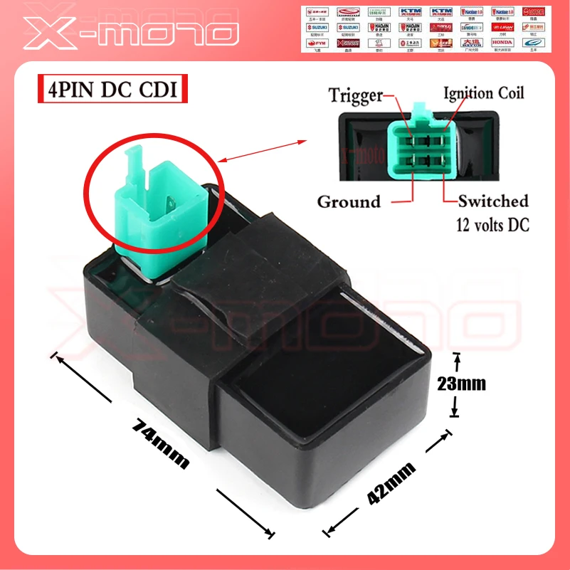 4 контакта Prongs DC CDI Rev Box зажигание для 125cc 150cc 200cc 250cc 300cc мотоцикла Atv скутера Go Kart