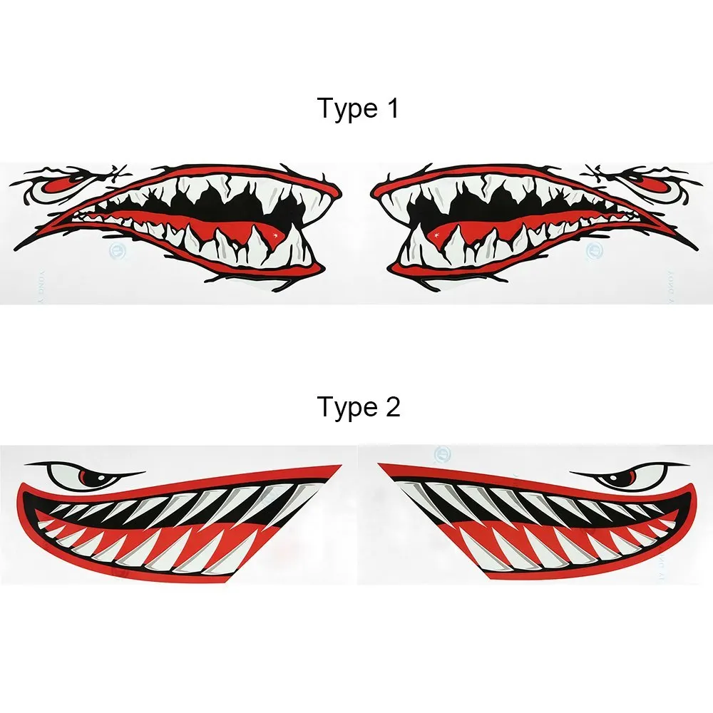 2 шт. водонепроницаемые забавные креативные Мультяшные наклейки с зубцами рыбы